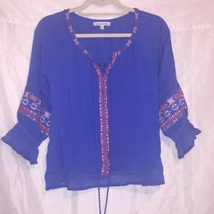 See and Be Seen 💙 unique bohemian shirt Sz S 💙